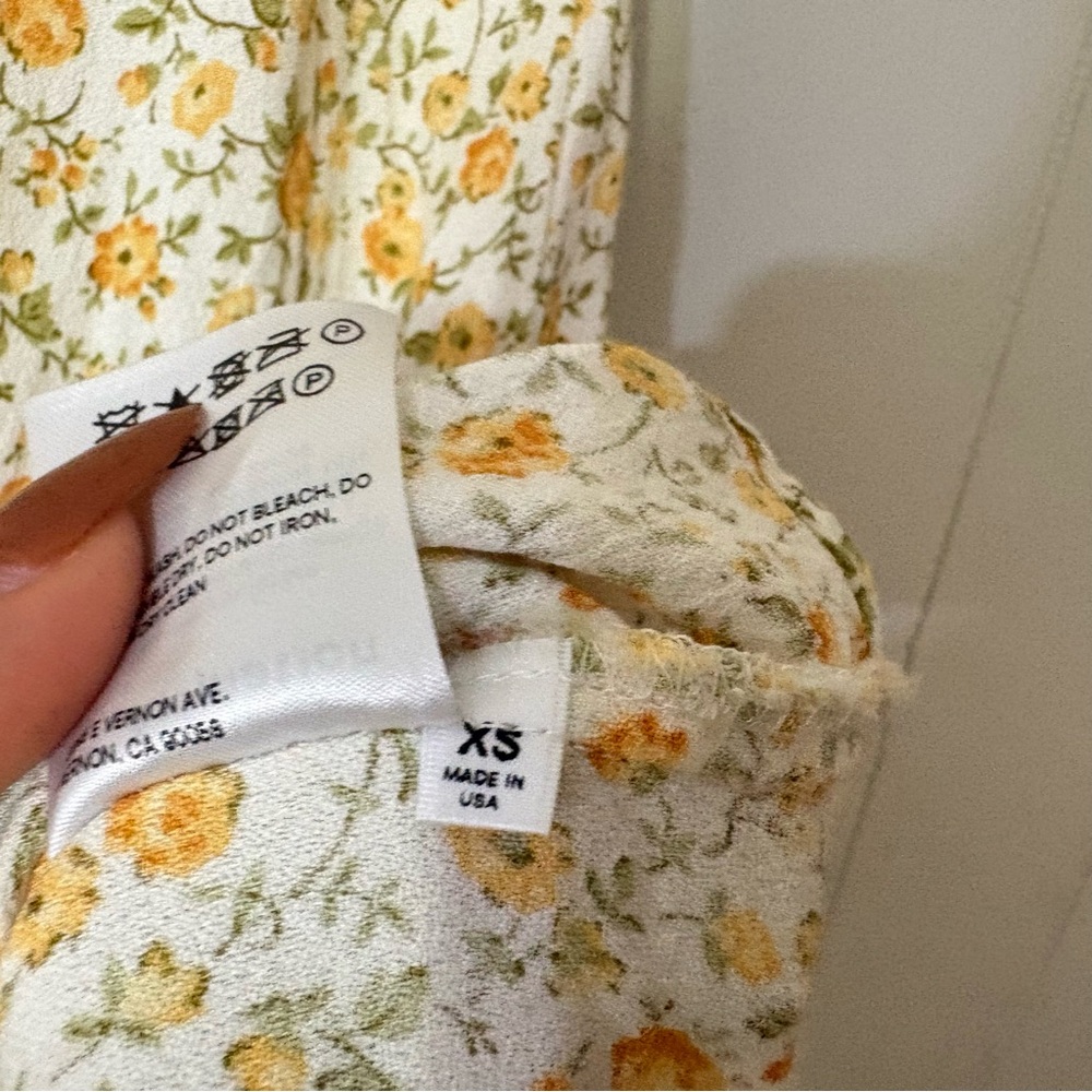 Reformation Zello Dress Lima Floral XS Puff Sleeve Mini Cottagecore Summer - Picture 8 of 12